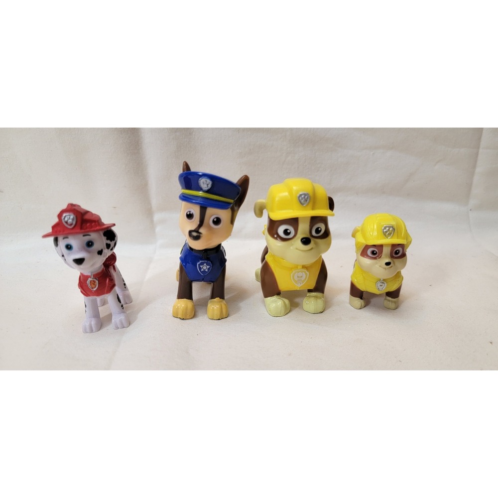 Paw Patrol Figures Lot of 4 Marshall Chase Rubble Rescue Pup Action Toys